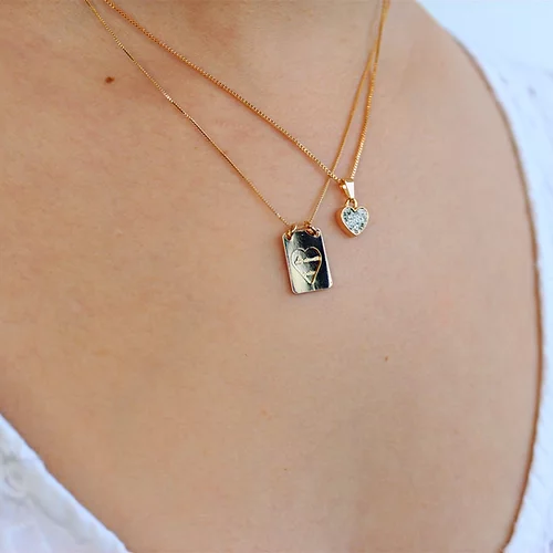 Collar Love, CHAPA DE ORO 18K - Imagen 3