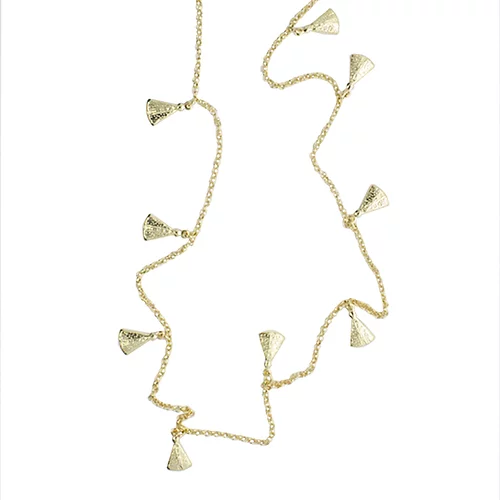 Collar Largo Conos Colgantes, CHAPA DE ORO 18K