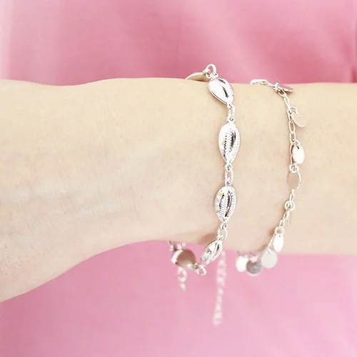 Pulsera Conchitas del Mar, CHAPA DE RODIO - Imagen 2