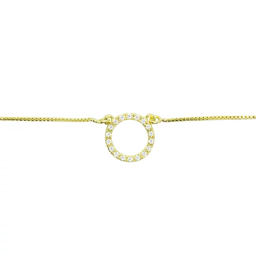 Collar Aro con Circonias, CHAPA DE ORO 18K