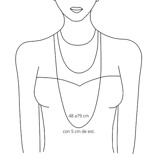 Colllar Golden Flat Moons Colgantes, CHAPA DE ORO 18K - Imagen 2