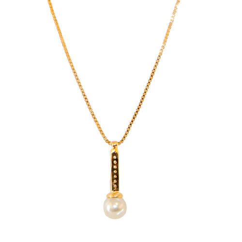 Golden Pillar Pearl Necklace