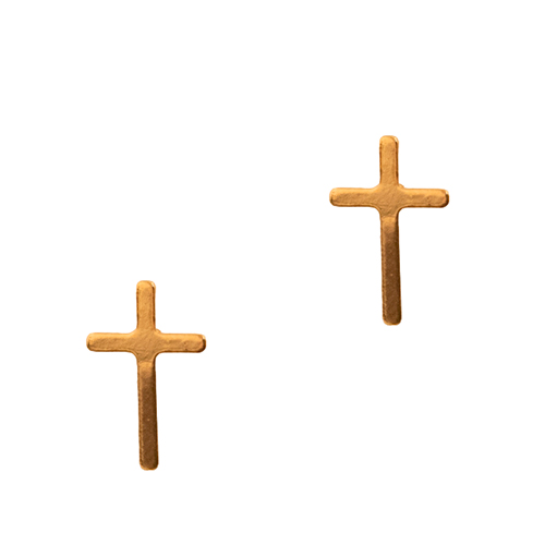 Cross Earring, CHAPA DE ORO 18K