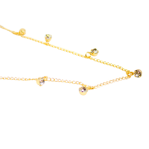 Collar Bolitas Colgantes, CHAPA DE ORO 18K