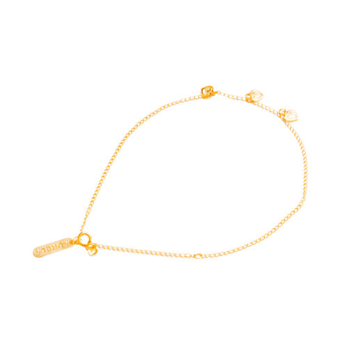 Pulsera - Tobillera Tres Corazones, CHAPA DE ORO 18K