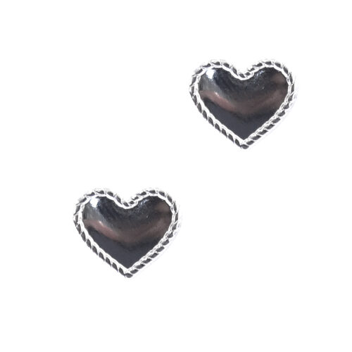Aretes de Corazón Plateado CHAPA DE RODIO
