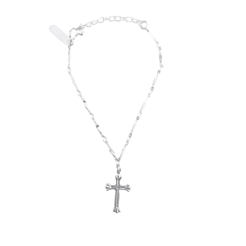 Pulsera de Cruz Latina, CHAPA DE RODIO