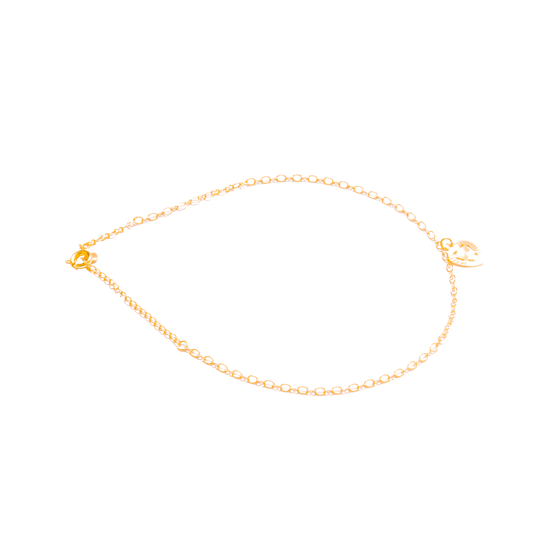 Pulsera - Tobillera Corazón Plano, CHAPA DE ORO 18K - Imagen 3