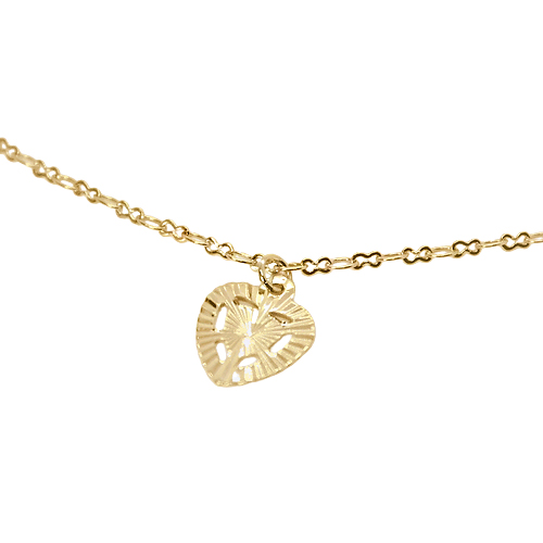 Pulsera - Tobillera Corazón Plano, CHAPA DE ORO 18K - Imagen 2