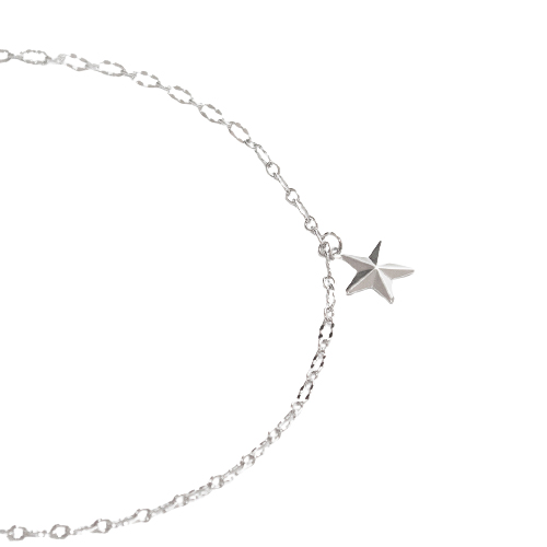 Pulsera - Tobillera, Eslabones y Estrella, CHAPA DE RODIO - Imagen 3