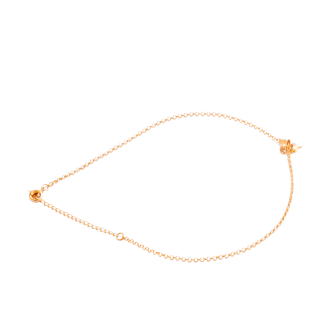 Pulsera - Tobillera Corazón Colgante, CHAPA DE ORO 18K
