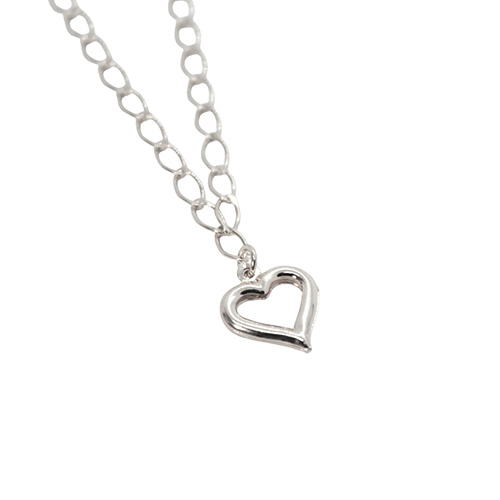 Pulsera con dije Corazón, CHAPA DE RODIO