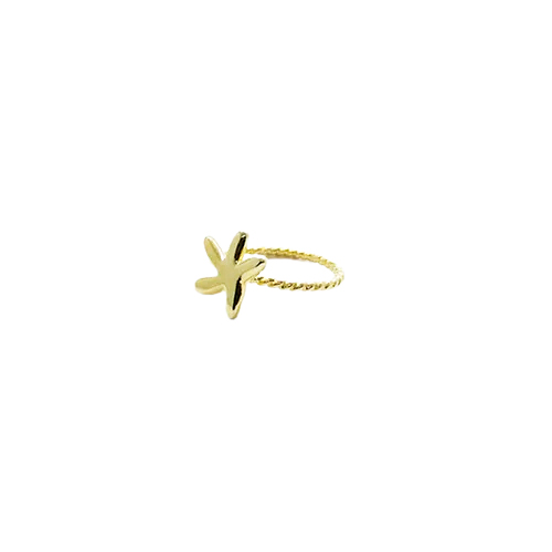Anillo Golden Sea Star, CHAPA DE ORO 18K