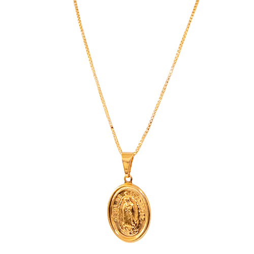 Golden Holy Mary Necklace