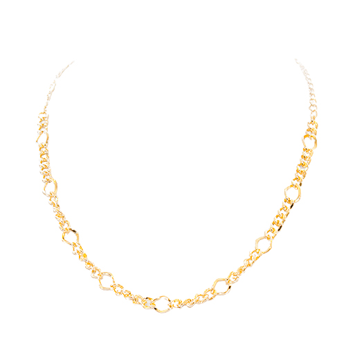 Collar Eslabones Redondos, CHAPA DE ORO 18K