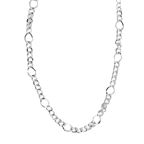 Collar Eslabones Redondos, CHAPA DE RODIO