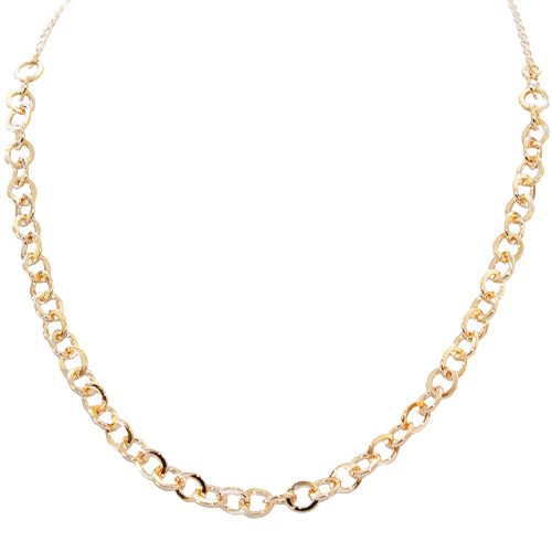 Collar Eslabones Redondos Pequeños, CHAPA DE ORO 18K