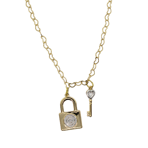 Cadena Eslabones de Corazón, CHAPA DE ORO 18K