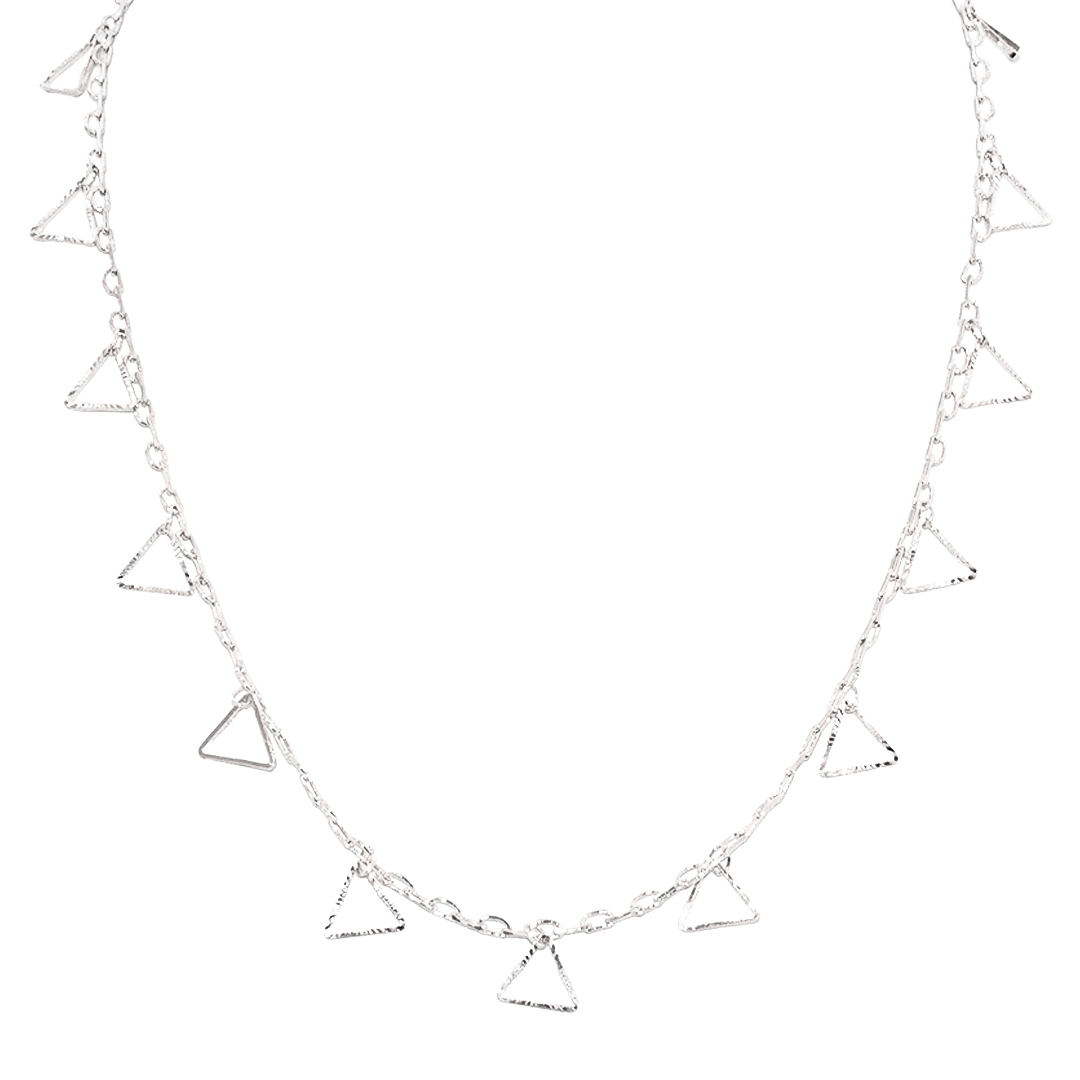 Collar Triángulos Colgantes, CHAPA DE RODIO