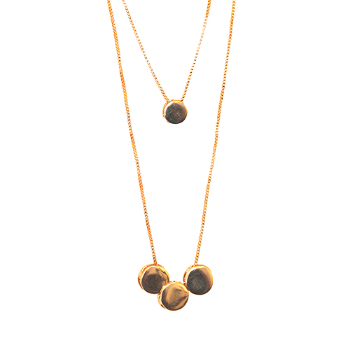 Cadena Doble Círculo, CHAPA DE ORO 18K