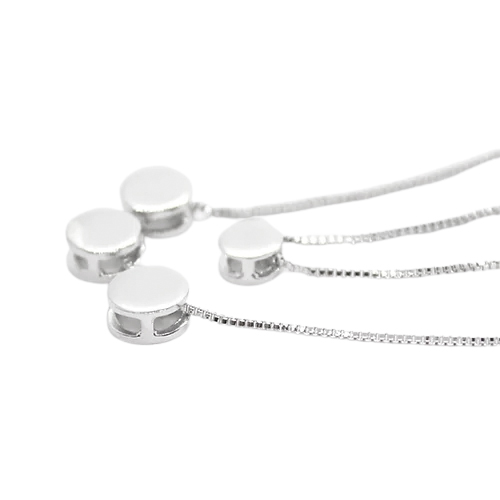 Collar Círculos Doble, CHAPA DE RODIO