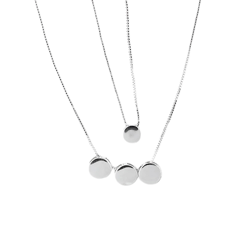 Collar Círculos Doble, CHAPA DE RODIO - Imagen 2