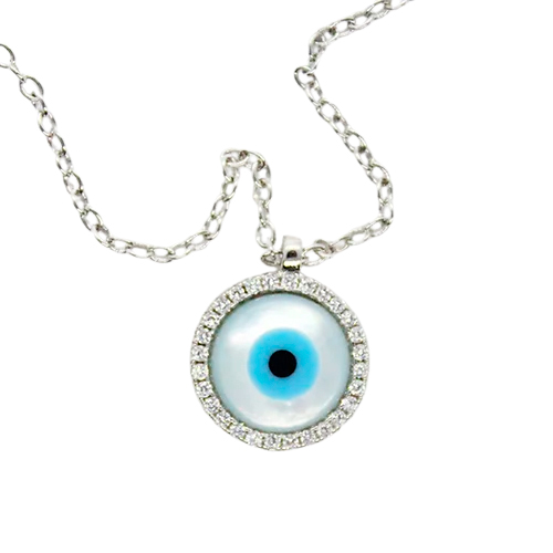 Collar Ojos Circonias CHAPA DE RODIO