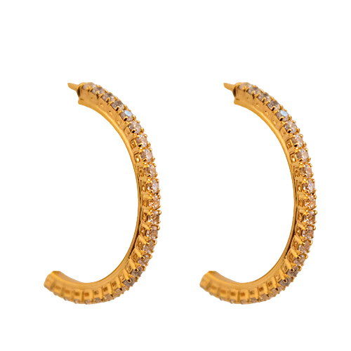 Golden & Circular Zirconia Hoop