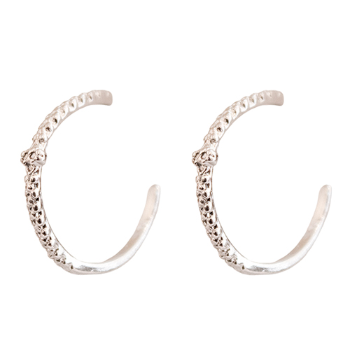 Silver Engraved Hoop