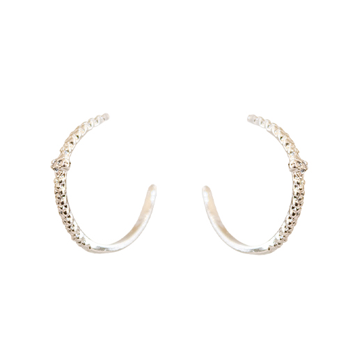 Silver Engraved Hoop - Imagen 3