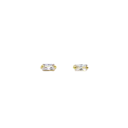 Aretes de Zirconia, CHAPA DE ORO 18K