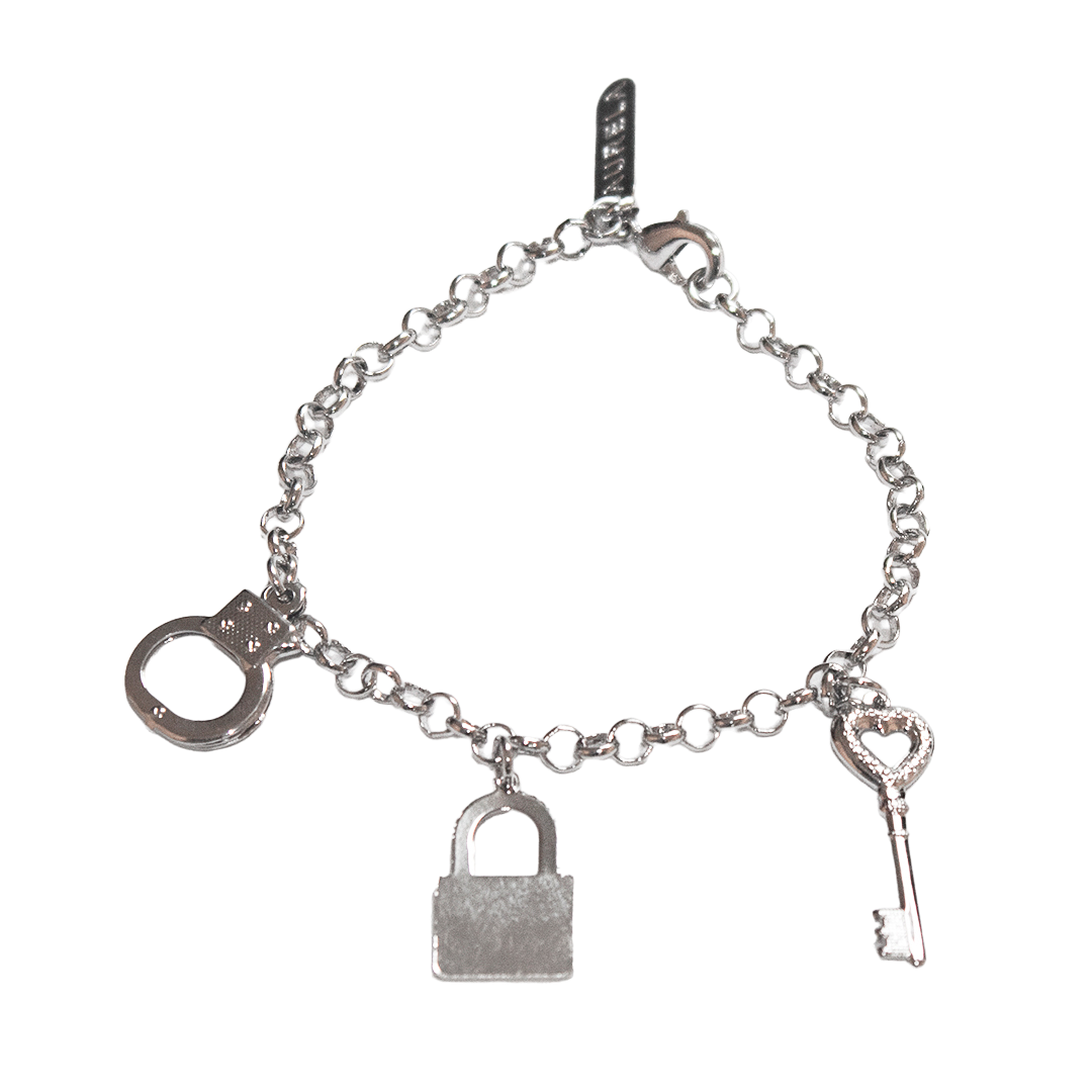 Pulsera de Candado y LLave, CHAPA DE RODIO