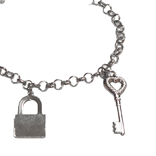 Pulsera de Candado y LLave, CHAPA DE RODIO - Imagen 2