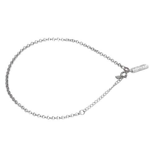 Pulsera - Tobillera de Eslabones Plateados, CHAPA DE RODIO