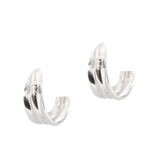 Triple Silver Hoop Earrings