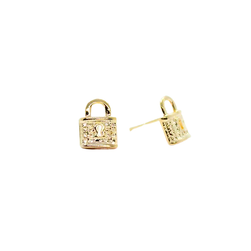 Aretes Candado, CHAPA DE ORO 18K