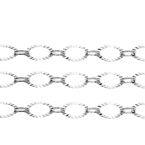 Collar con Eslabones Redondos Grabados, CHAPA DE RODIO - Imagen 2