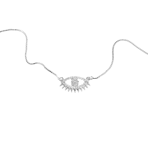 Collar Ojo con Circonia, CHAPA DE RODIO