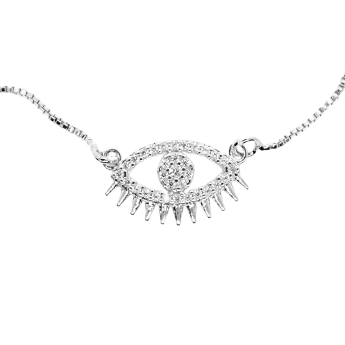 Collar Ojo con Circonia, CHAPA DE RODIO - Imagen 2