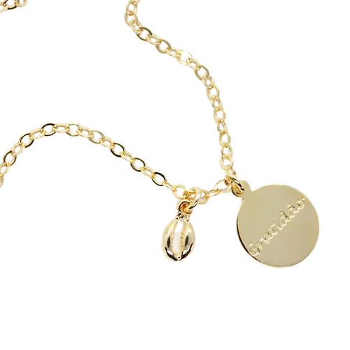 Collar Medalla Grabada, CHAPA DE ORO 18K