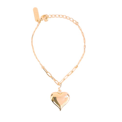 Pulsera de Corazón Dorado, CHAPA DE ORO 18K