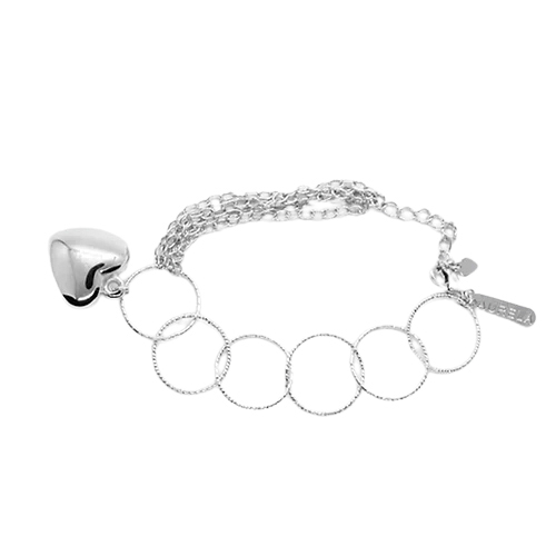 Pulsera Eslabones y Aros, CHAPA DE RODIO