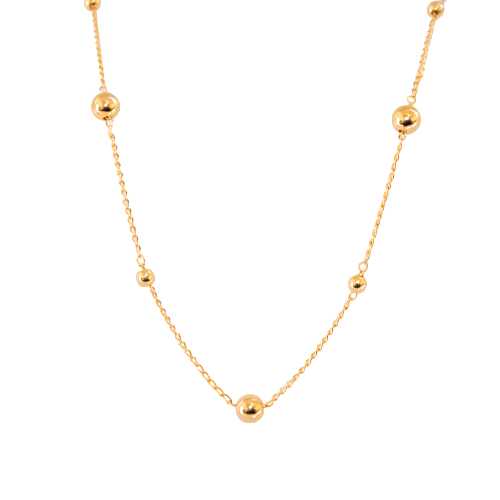 Necklace with Golden Marbles