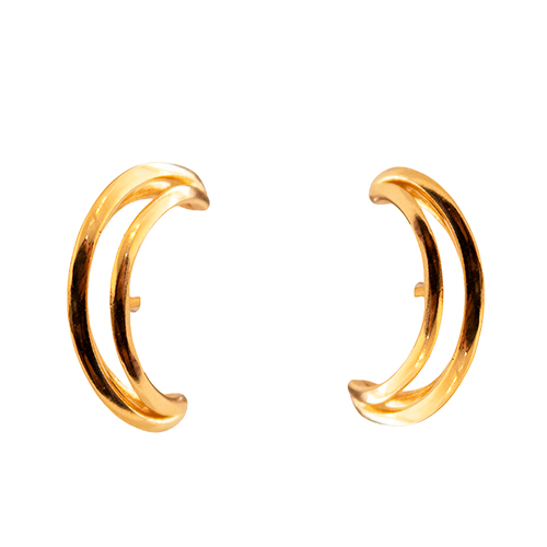 Triple Golden Line Earrings