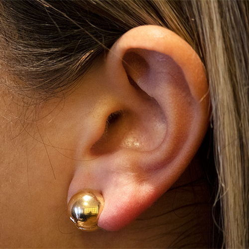 Gold Ball Earring - Imagen 2