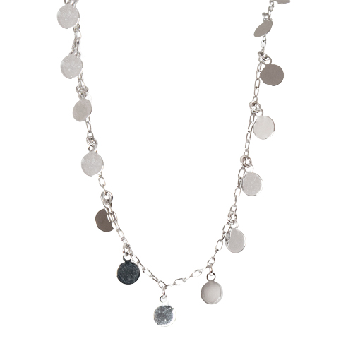 Collar Medallas Pequeñas Colgantes, CHAPA DE RODIO