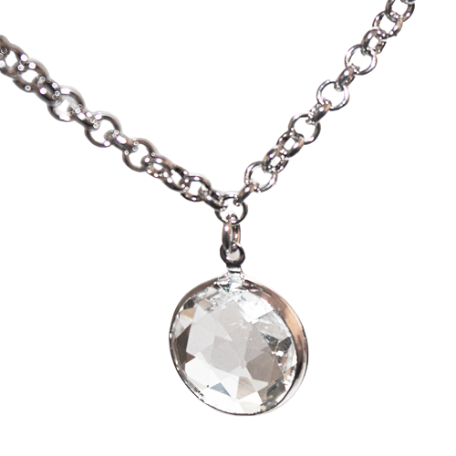 Pulsera de cadena con perla cristalina CHAPA DE RODIO - Imagen 2