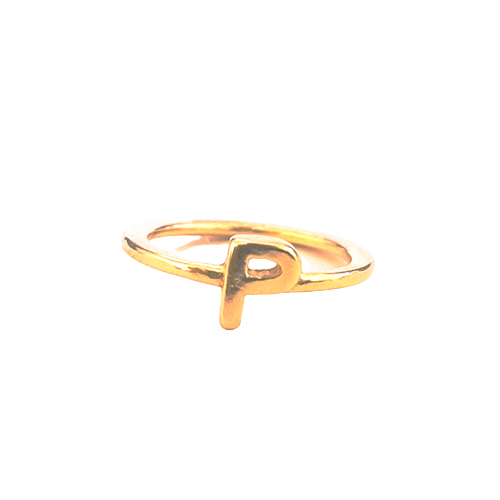 Anillos Midi con letras. CHAPA DE ORO DE 18 K Y RODIO - Imagen 7