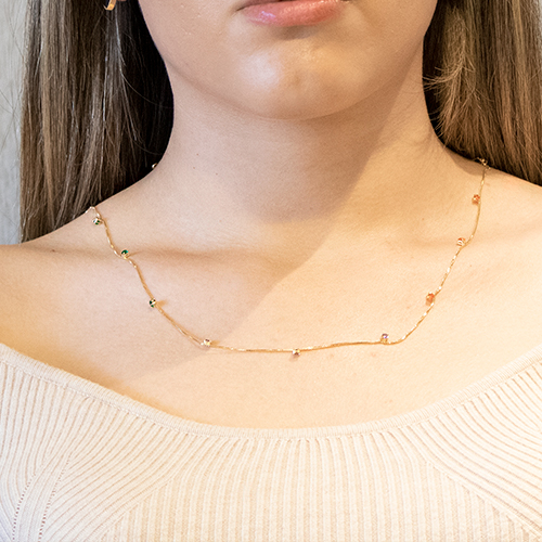 Colored Zirconia Necklace - Imagen 2