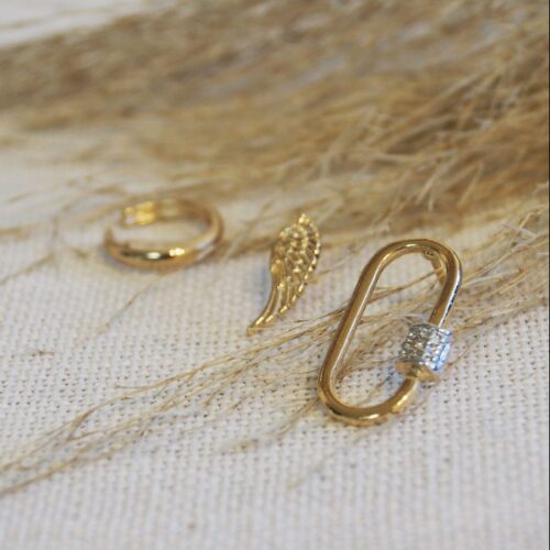 SET DE ARETES CHAPA DE ORO 18K